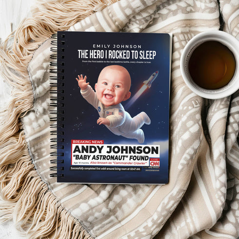 Personalized Baby Astronaut Notebook – Custom Space Journal with Photo & Name for Little Explorer